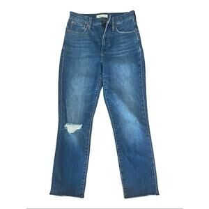 Madewell The Perfect Vintage Crop Jean Women’s Size 25 High Rise DistressedDenim